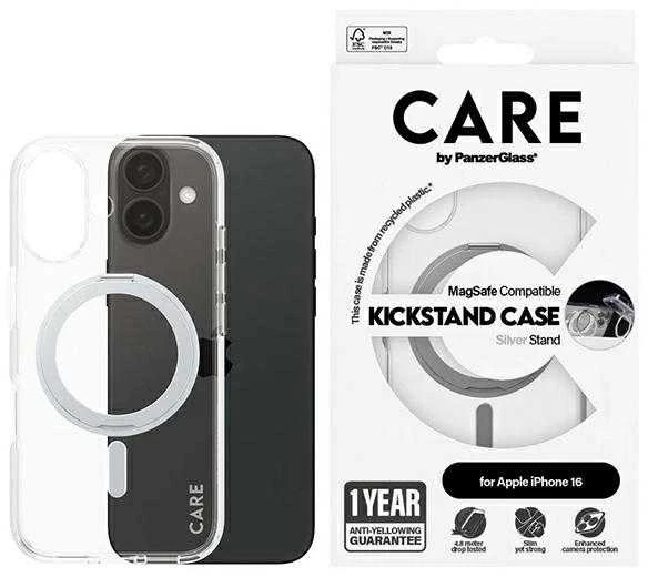 Panzer Glass CARE by PanzerGlass Feature Kickstand Apple iPhone 16 6.1" sidabrinis/sidabrinis MagSafe 1325