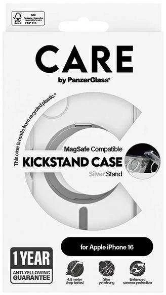 Panzer Glass CARE by PanzerGlass Feature Kickstand Apple iPhone 16 6.1" sidabrinis/sidabrinis MagSafe 1325