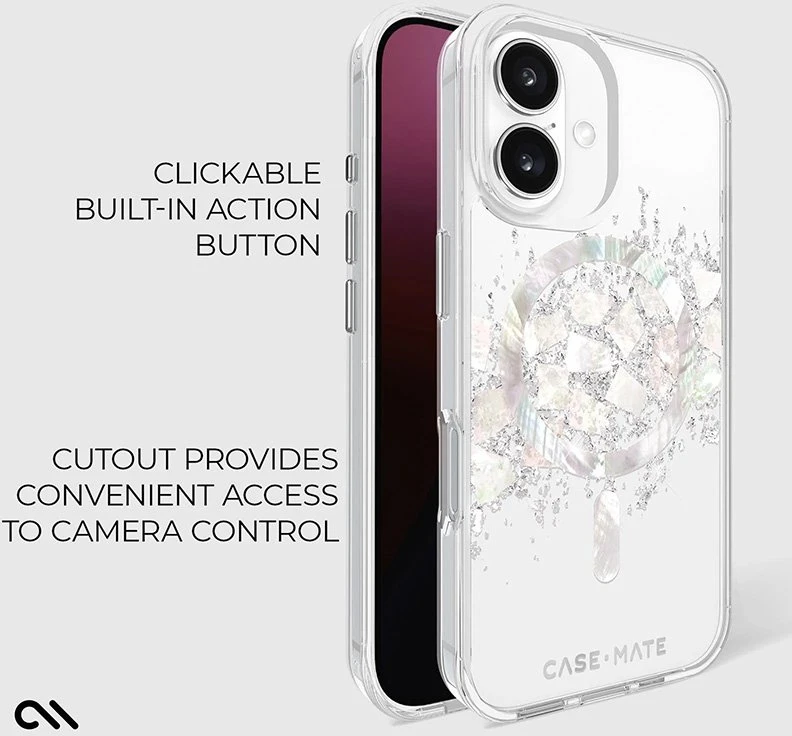 Case-Mate Karat MagSafe - dėklas skirtas Apple iPhone 16 su Pearl Inlay A Touch of Pearl