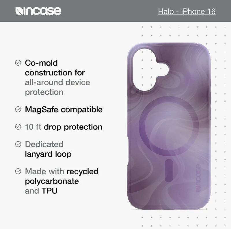 Incase Halo dėklas MagSafe - dėklas Apple iPhone 16 Oil Slick Smoke