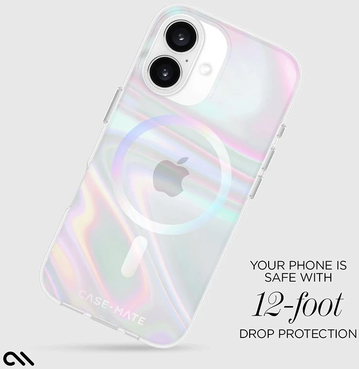 Case-Mate Soap Bubble MagSafe - dėklas skirtas Apple iPhone 16 Iridescent