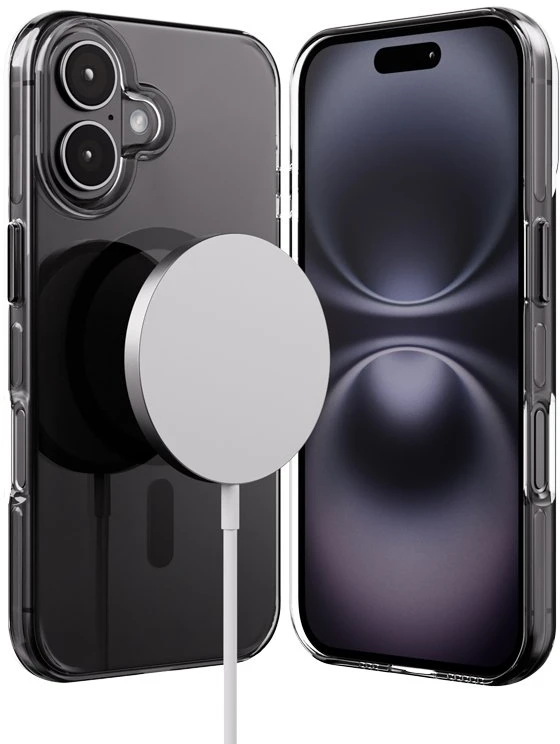Crong Clear MAG Pro - dėklas Apple iPhone 16 MagSafe juodas
