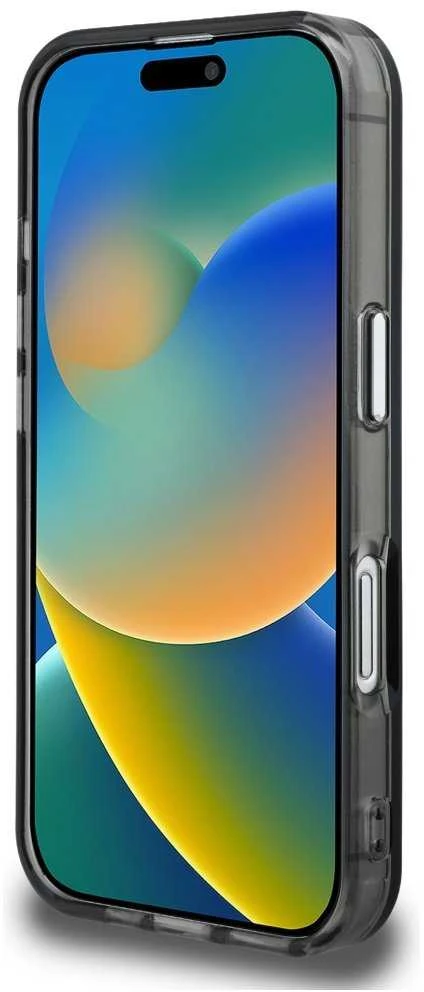 Karl Lagerfeld IML Aquarelle Choupette dėklas Apple iPhone 16 juodos spalvos