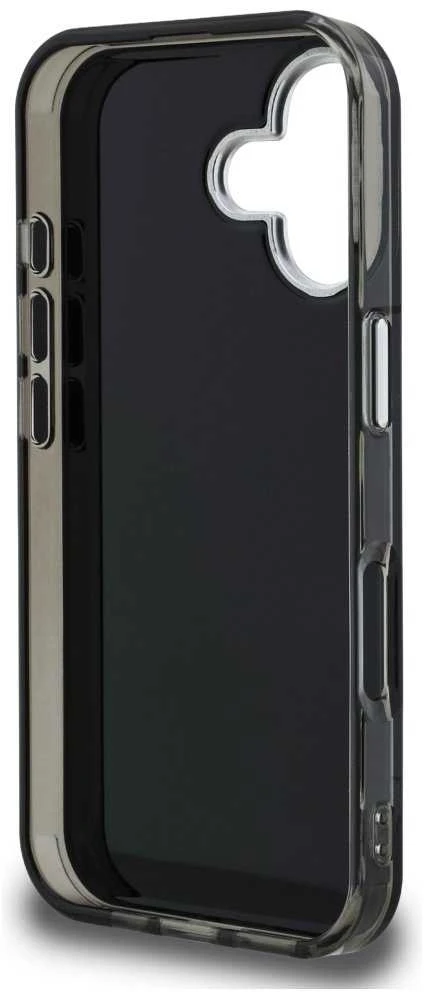 Karl Lagerfeld IML Aquarelle Choupette dėklas Apple iPhone 16 juodos spalvos