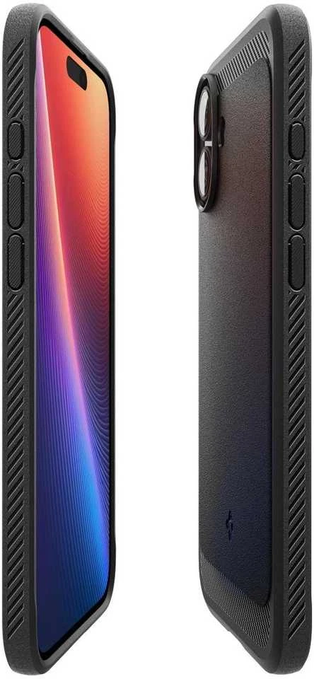 Spigen dėklas RUGGED ARMOR MAG compatible su MagSafe skirtas Apple iPhone 16 matte juodos spalvos