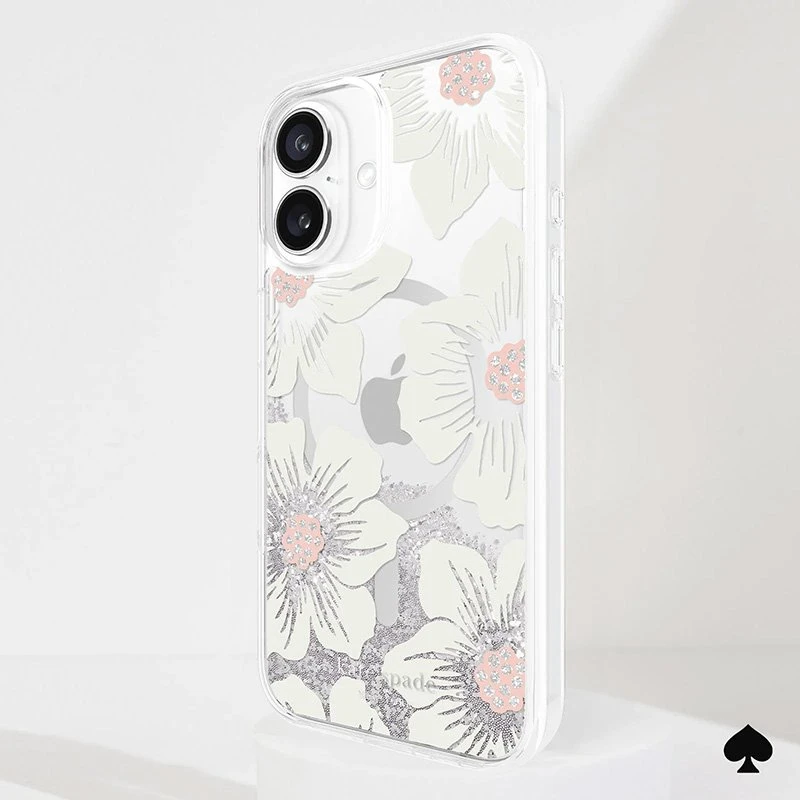 Kate Spade New York Liquid Glitter MagSafe - dėklas skirtas Apple iPhone 16 Hollyhock Floral