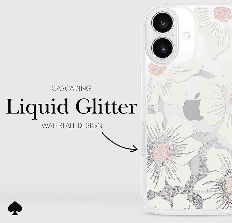 Kate Spade New York Liquid Glitter MagSafe - dėklas skirtas Apple iPhone 16 Hollyhock Floral