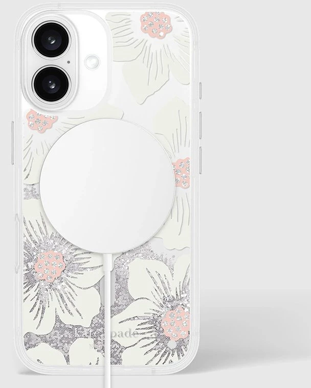Kate Spade New York Liquid Glitter MagSafe - dėklas skirtas Apple iPhone 16 Hollyhock Floral