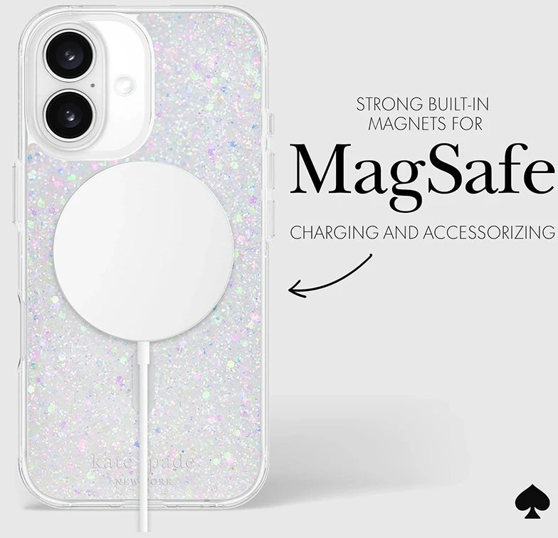 Kate Spade New York Protective MagSafe - dėklas skirtas Apple iPhone 16 Chunky Glitter