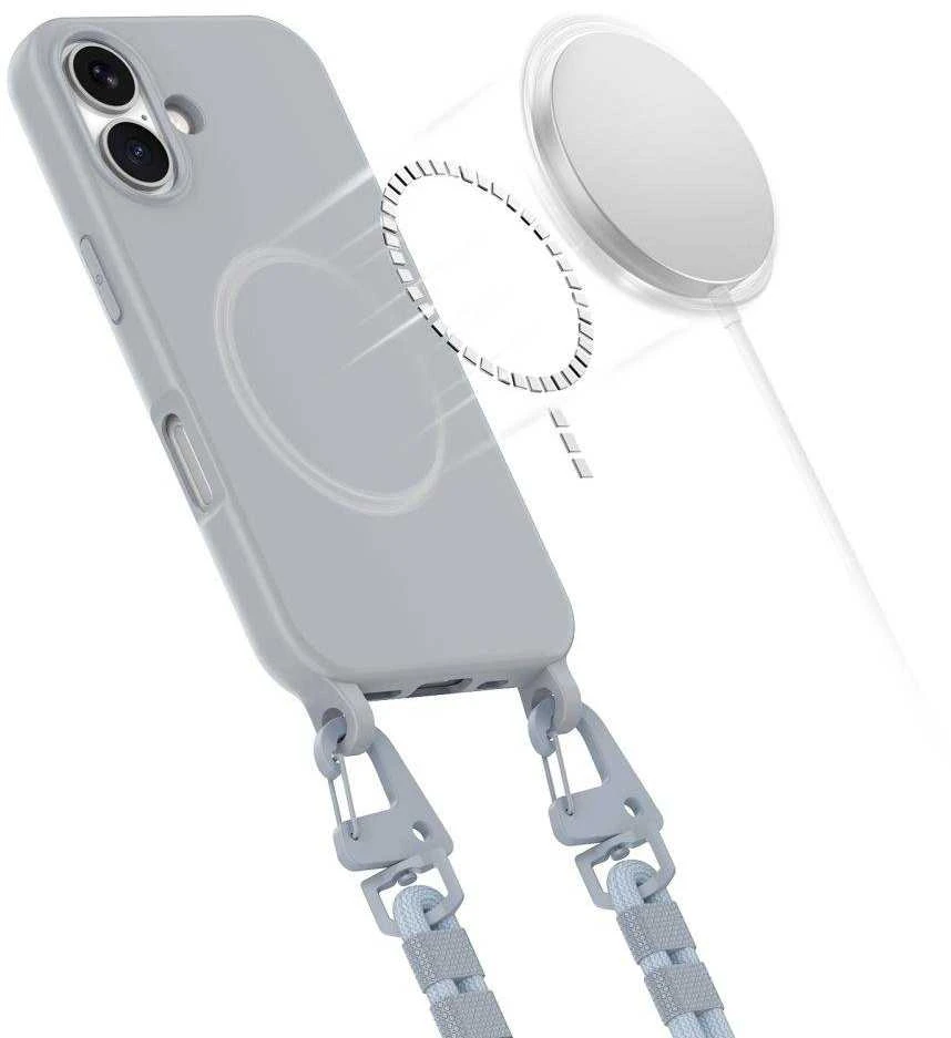 TECH-PROTECT MAGNECKLACE MagSafe Apple iPhone 16 dėklas telefonui pilkos spalvos