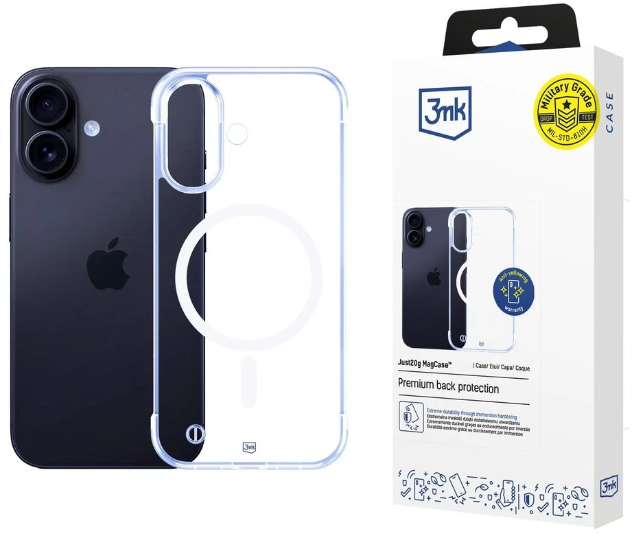 Dėklas Nezatříděno 3Mk apsauga 3mk Just20g MagCase iPhone 16 Plus - skaidrus