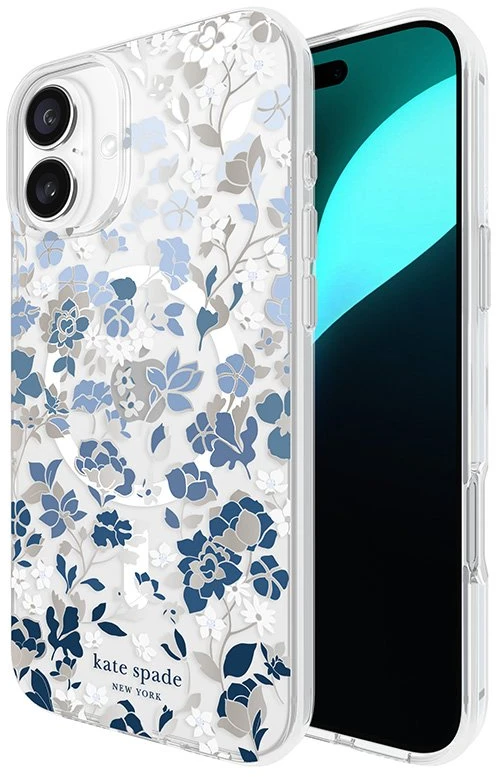 Kate Spade New York Protective Gems MagSafe - dėklas skirtas Apple iPhone 16 Plus Flowerbed Mėlyna