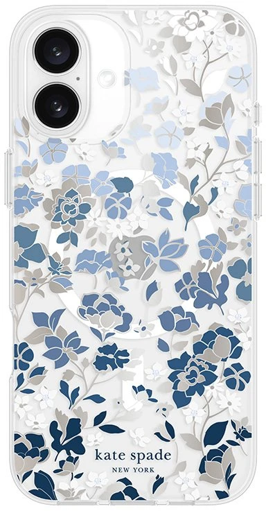 Kate Spade New York Protective Gems MagSafe - dėklas skirtas Apple iPhone 16 Plus Flowerbed Mėlyna