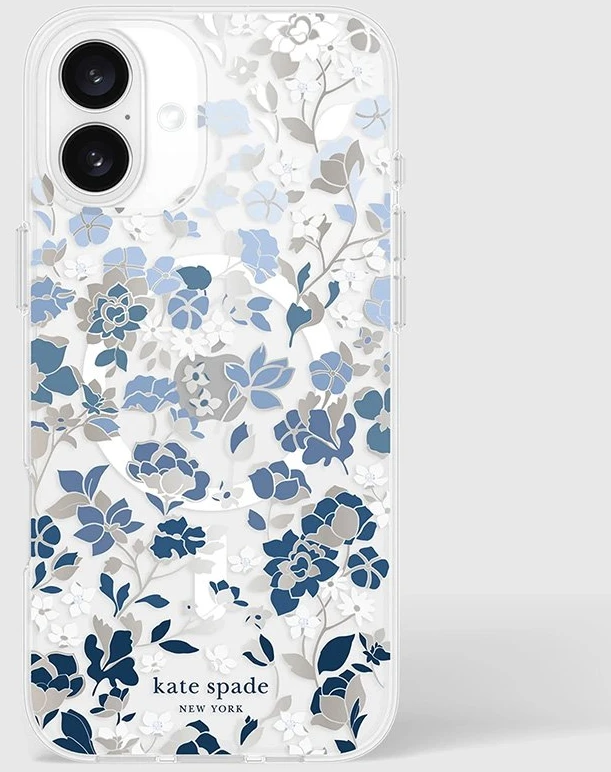 Kate Spade New York Protective Gems MagSafe - dėklas skirtas Apple iPhone 16 Plus Flowerbed Mėlyna