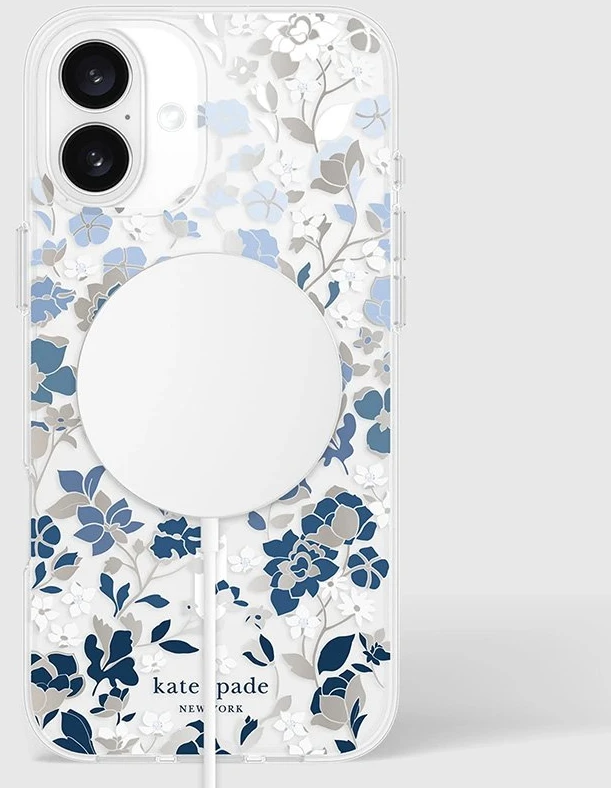 Kate Spade New York Protective Gems MagSafe - dėklas skirtas Apple iPhone 16 Plus Flowerbed Mėlyna