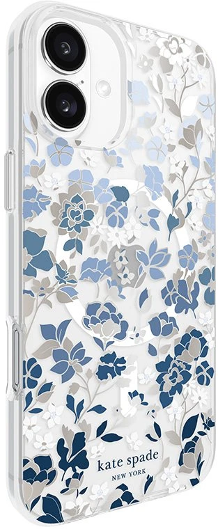 Kate Spade New York Protective Gems MagSafe - dėklas skirtas Apple iPhone 16 Plus Flowerbed Mėlyna