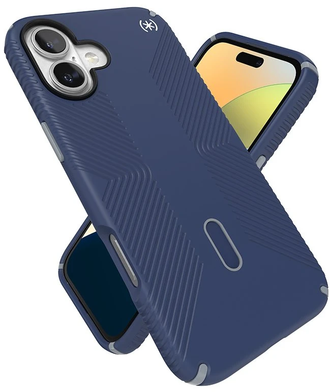 Speck Presidio2 Grip ClickLock & MagSafe - dėklas skirtas Apple iPhone 16 Plus Coastal Mėlyna / Dust Pilkas / Baltas