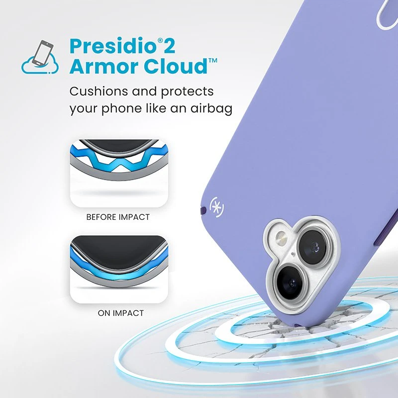 Dėklas Speck Presidio2 Pro ClickLock & MagSafe do iPhone 16 Plus mėlyna