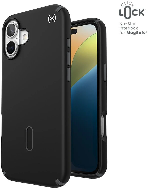 Speck Presidio2 Pro ClickLock & MagSafe - dėklas skirtas Apple iPhone 16 Plus Juodas / Slate Pilkas / Baltas