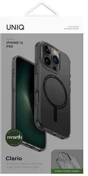 UNIQ Clario dėklas Apple iPhone 16 Pro 6.3″ Magclick Charging smoke smoke