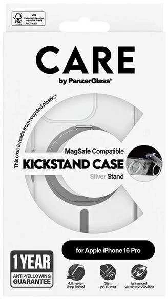 Panzer Glass CARE by PanzerGlass Feature Kickstand Apple iPhone 16 Pro 6.3" sidabrinis/sidabrinis MagSafe 1326