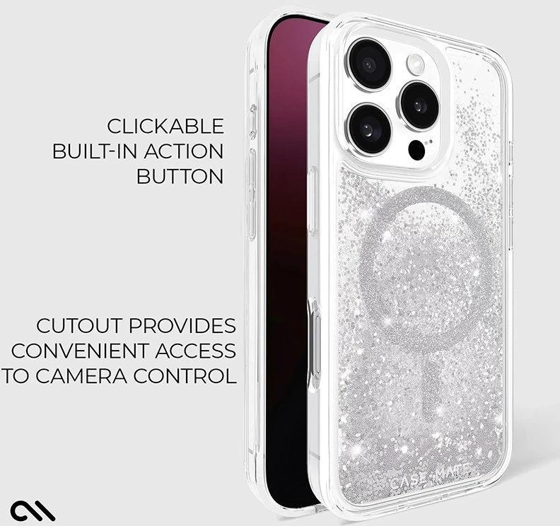 Case-Mate Waterfall MagSafe - dėklas skirtas Apple iPhone 16 Pro Sidabrinis