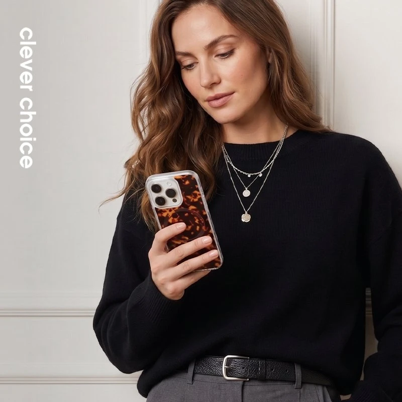 Dėklas iPhone 16 Pro Crong Deluxe MAG Tortoise