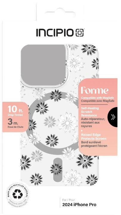 Incipio Forme MagSafe - dėklas Apple iPhone 16 Pro Ditzy Floral Sidabrinis