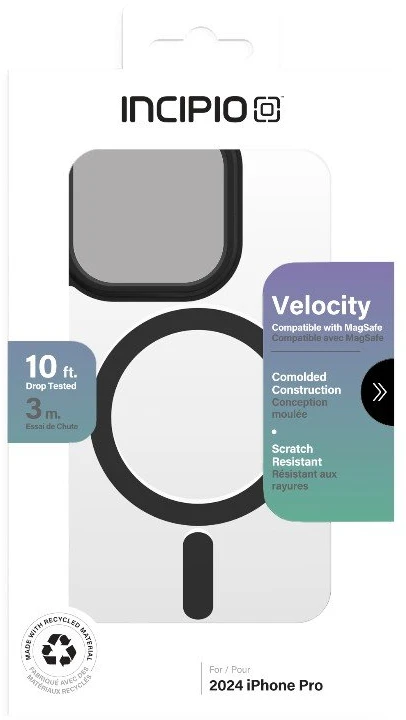 Incipio Velocity MagSafe - dėklas Apple iPhone 16 Pro Clear / Juodas
