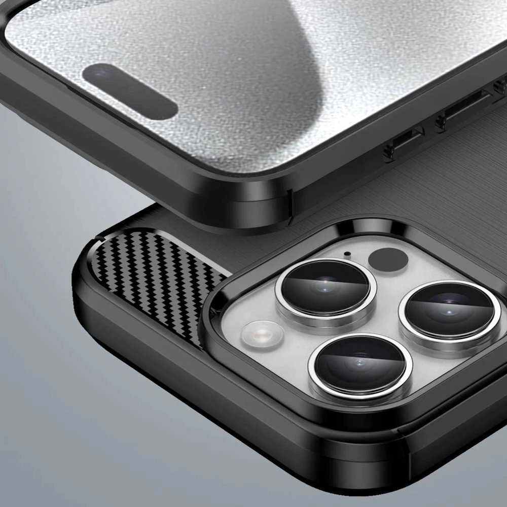 Hurtel Carbon Apple iPhone 16 Pro – dėklas telefonui juodos spalvos