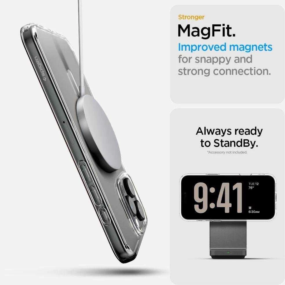 Spigen ULTRA HYBRID "T" MAG MAGSAFE Apple iPhone 16 Pro Max dėklas telefonui baltos spalvos
