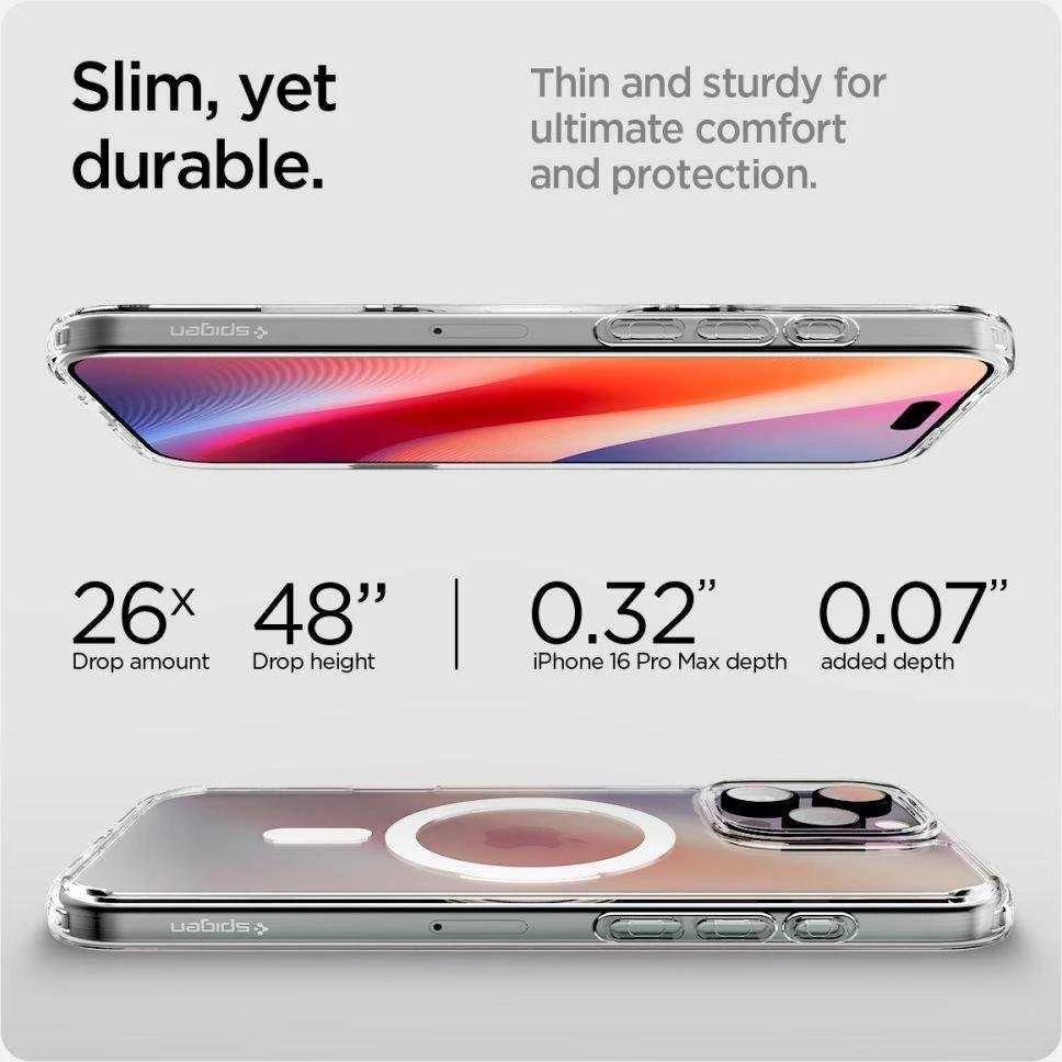 Spigen ULTRA HYBRID "T" MAG MAGSAFE Apple iPhone 16 Pro Max dėklas telefonui baltos spalvos