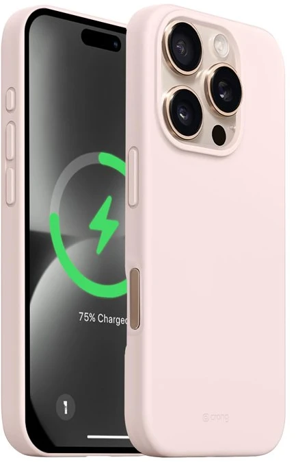 Dėklas Crong spalvos magnetinis dangtelis, skirtas iPhone 16 Pro Max, rožinis