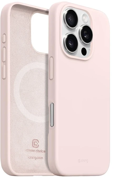 Dėklas Crong spalvos magnetinis dangtelis, skirtas iPhone 16 Pro Max, rožinis