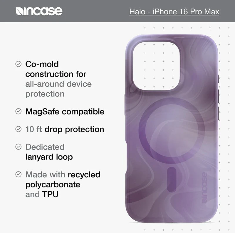 Incase Halo dėklas MagSafe - dėklas Apple iPhone 16 Pro Max Oil Slick Smoke