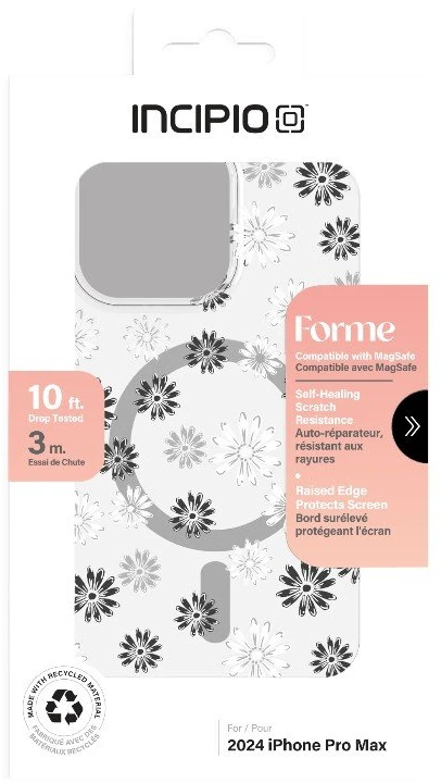 Incipio Forme MagSafe - dėklas Apple iPhone 16 Pro Max Ditzy Floral Sidabrinis