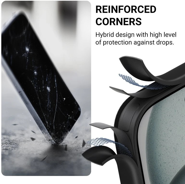 Dėklas Crong Hybrid Frost MAG dangtelis iPhone 16 Pro Max juoda