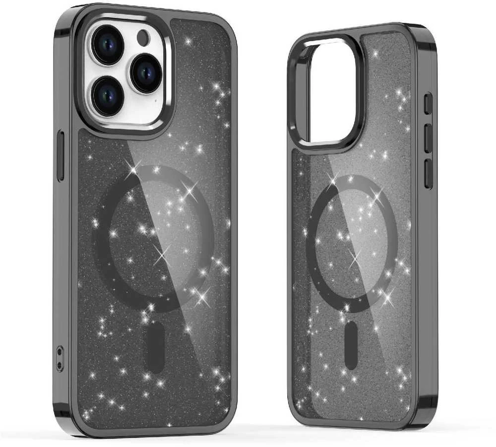 Hurtel Glitter MagSafe Apple iPhone 16 Pro Max – dėklas telefonui juodos spalvos