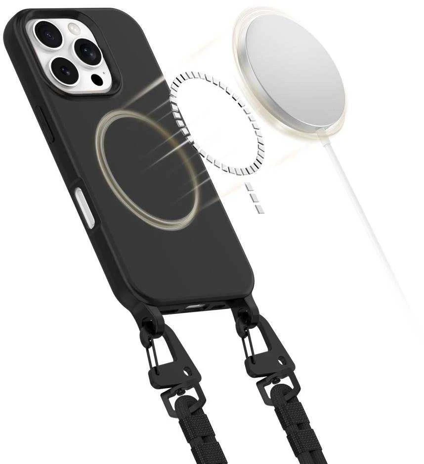 Apple iPhone 16 Pro Max Tech-Protect Magnecklace MagSafe dėklas telefonui juodos spalvos