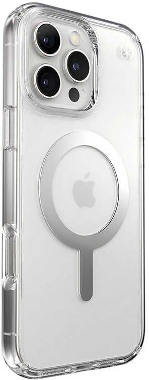 Speck Presidio Perfect-Clear MagSafe - dėklas skirtas Apple iPhone 16 Pro Max Clear / Chrome Finish / Serene Sidabrinis