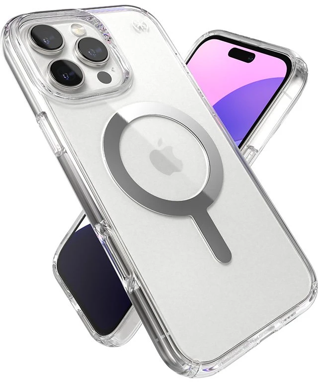 Speck Presidio Perfect-Clear MagSafe - dėklas skirtas Apple iPhone 16 Pro Max Clear / Chrome Finish / Serene Sidabrinis