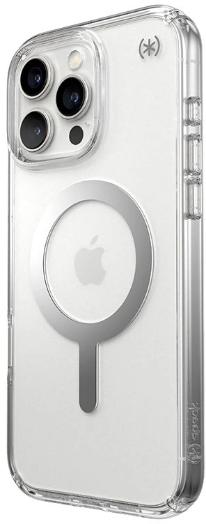 Speck Presidio Perfect-Clear MagSafe - dėklas skirtas Apple iPhone 16 Pro Max Clear / Chrome Finish / Serene Sidabrinis