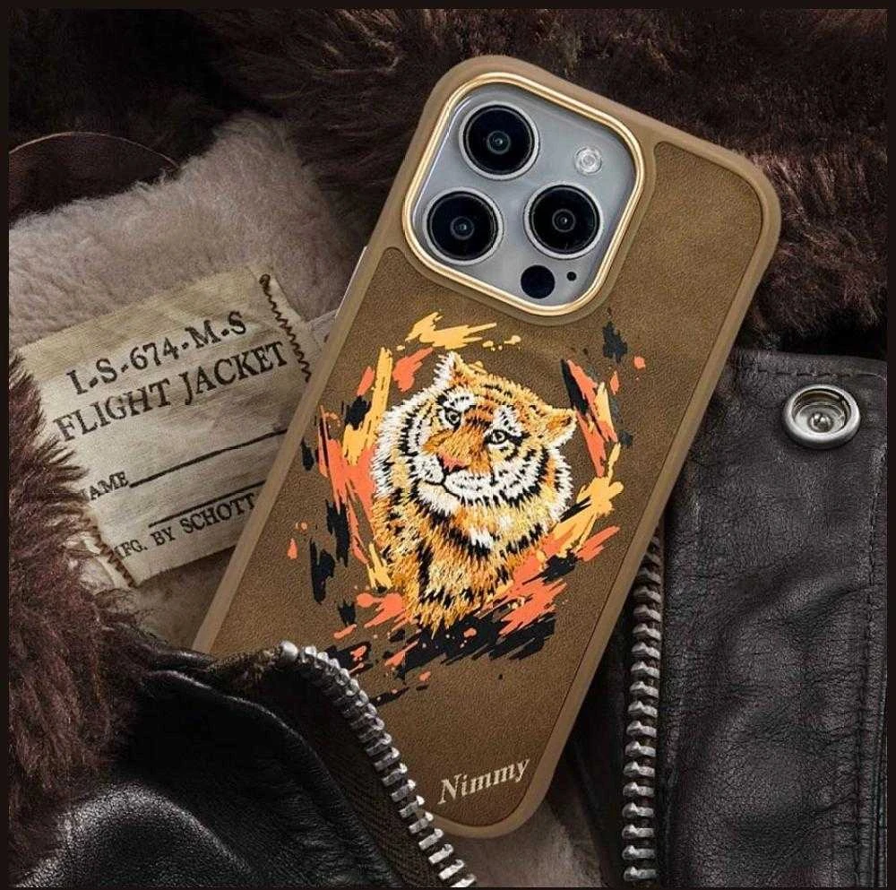 Nimmy Tiger MagSafe dėklas skirtas Apple iPhone 16 Pro Max light rudos spalvos