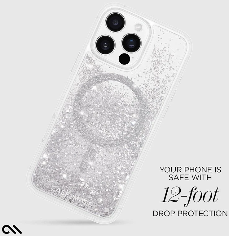 Dėklas Case Mate Waterfall - Sidabrinis, magsafe - iPhone 16 Pro Max
