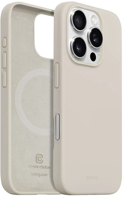 Dėklas Crong spalvos magnetinis dangtelis, skirtas iPhone 16 Pro Max akmens smėlio spalvos