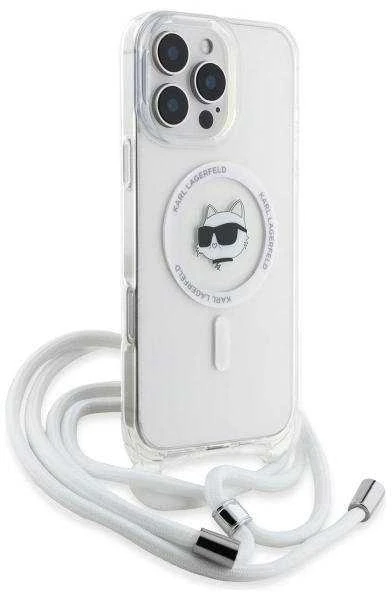 Karl Lagerfeld KLHMP16XHCCHNT Apple iPhone 16 Pro Max 6.9″ kietas dėklas skaidrus IML Choupette Head & Cord
