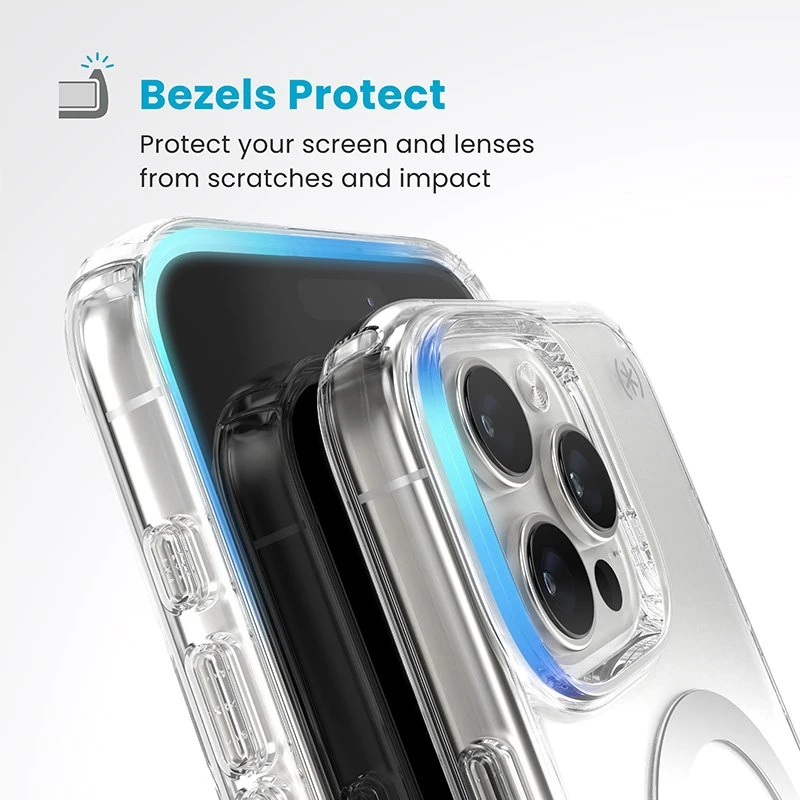 Dėklas Speck Presidio Perfect-Clear ClickLock & MagSafe do iPhone 16 Pro Max permatomas