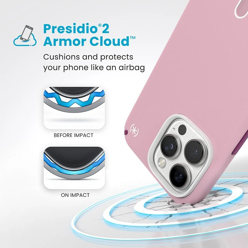 Speck Presidio2 Pro ClickLock & MagSafe - dėklas skirtas Apple iPhone 16 Pro Max Wednesday Rožinė / Boysenberry Violetinė / Baltas