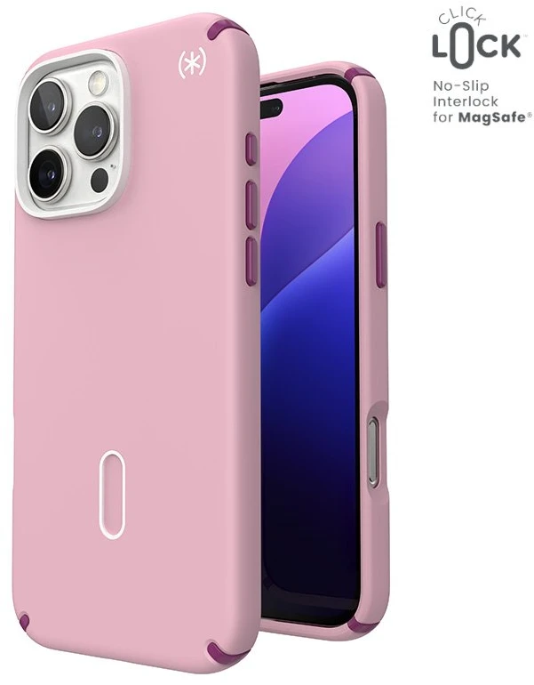 Speck Presidio2 Pro ClickLock & MagSafe - dėklas skirtas Apple iPhone 16 Pro Max Wednesday Rožinė / Boysenberry Violetinė / Baltas