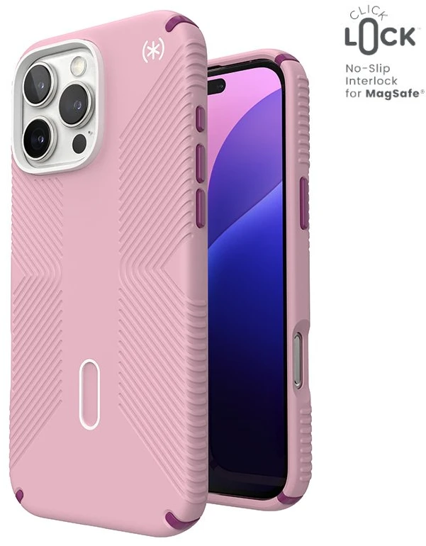 Dėklas Speck Presidio2 Grip ClickLock & MagSafe do iPhone 16 Pro Max rožinė
